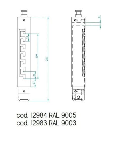 Arakno prolunga lunghezza 250÷400mm bianco