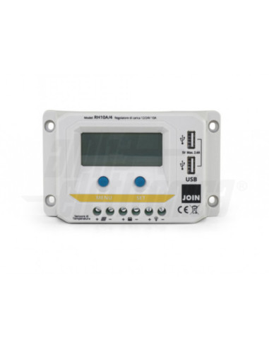 Regolatore PWM 12/24V 10A c/display out USB 5v...