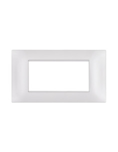 Placca 4P plastica compatibile PLANA colore bianco