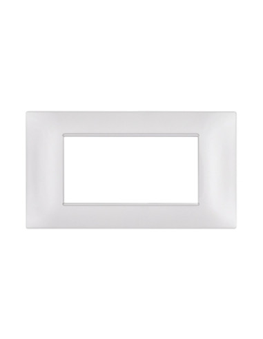 Placca 4P plastica compatibile PLANA colore bianco