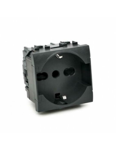 Presa Schuko unel 16A 250v nera linea art...