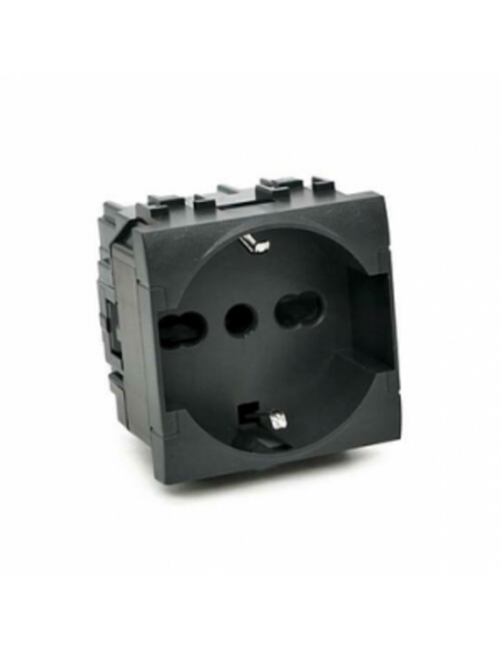 Presa Schuko unel 16A 250v nera linea art (living international)