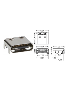 presa usb 3.1 tipo c 90°