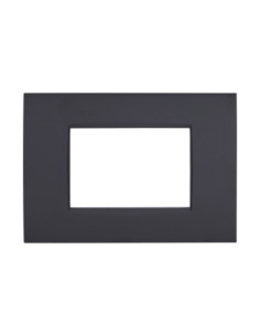 Placca compatibile Living/Light 3p nera in plastica linea...