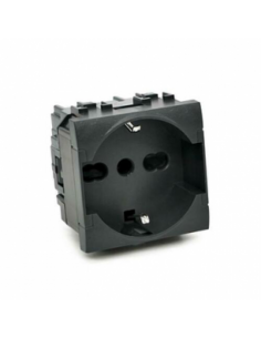 Presa Schuko unel 16A 250v nera linea art (living...