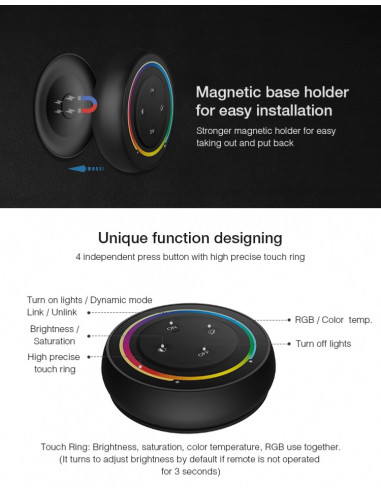 Telecomando magnetico RGB+CCT bianco