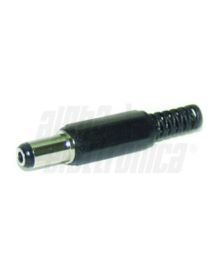 Spina DC min.(5,5x2,1) nero+guida 9,5mm