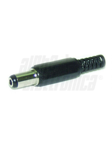 Spina DC min.(5,5x2,1) nero+guida 9,5mm