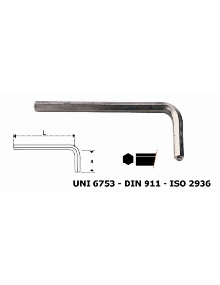 Chiave maschio esagonale 4mm angolata
