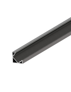 Profilo LED angolare nero con cover opale - max 24W/m