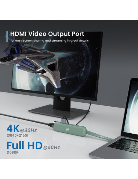 USB-C Multiport Dock 5 in 1 HDMI 4K 1x USB-C PD 2x USB-A LAN
