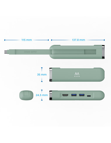 USB-C Multiport Dock 5 in 1 HDMI 4K 1x USB-C PD...