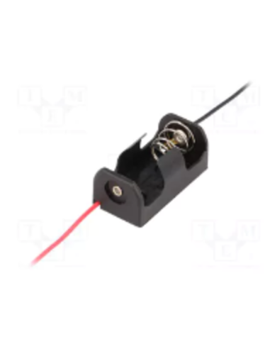 portabatterie 1/2AA 1batteria fili150mm