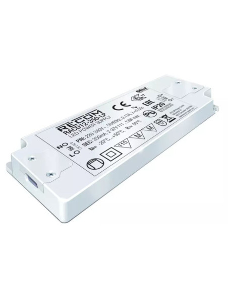 Driver LED a corrente costante 350mA 12W 2-37Vdc 198-264Vac ip20
