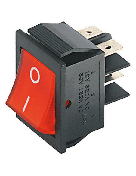 Interruttore bipolare luminoso I/O rosso