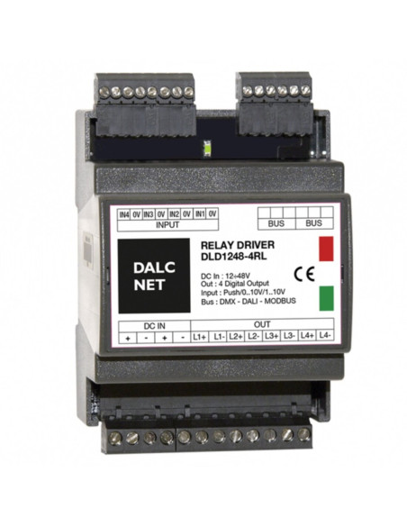 Driver Relay Dali 12-48Vdc comando Push / 0-10V / 1-10V / Potenziometro