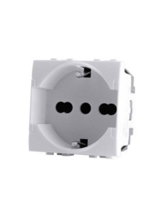 Presa schuko compatibile bTicino Light colore bianco