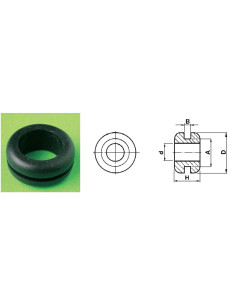 Passacavo standard pcv nero h.8,5mm ⌀35mm
