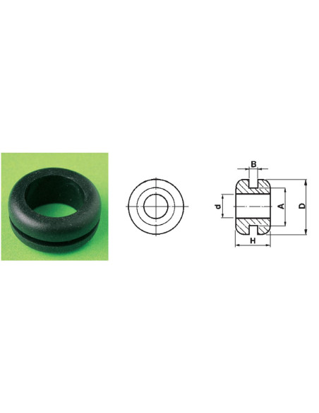 Passacavo standard pcv nero h.8,5mm ⌀35mm