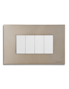 Placca 4 Posti SILKY NICKEL PIXIA 2