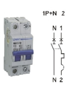 Interruttore MT 1p+n 10A curv C 4,5kA 2M 328386