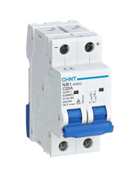Interrutore MT 2p 20A 500vDC 6kA
