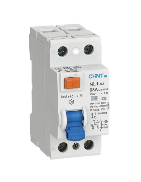 Differenziale puro 6kA 2p 63A 30mA Tipo A