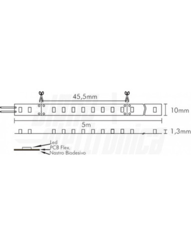 Striscia Led 24Vdc 23W/m IP20 3000K rolla 5m