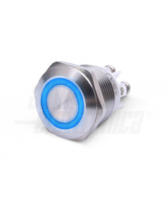 Pulsante antivandalo ø19mm luminoso blu spst off/(on) NO...