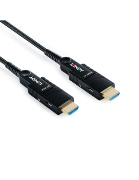 Cavo Micro-HDMI 8K60 ibrido in fibra con connettori HDMI removibili, LSZH, 20m