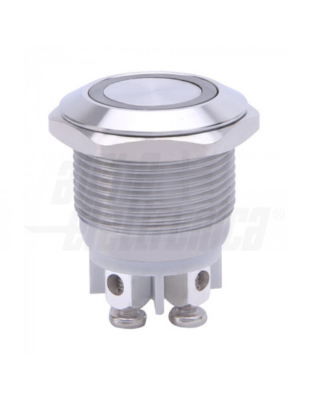 Pulsante antivandalo ø19mm luminoso blu spst off/(on) NO 5A 250VAC