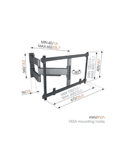 Supporto TV universale 40"÷77" max 45kg...