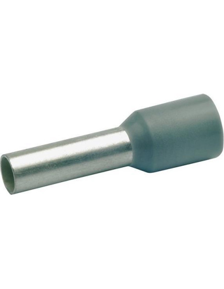 Terminale a bussola isolato x cavo 4mm² grigio - confezione 100pz