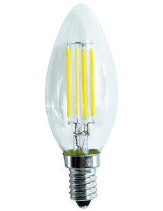 Lampade LED E14 220VAC 4,5W 3000K 470lm trasparente a...